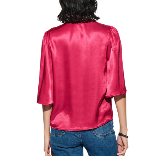 MEL VNECK TOP RASPBERRY JAM