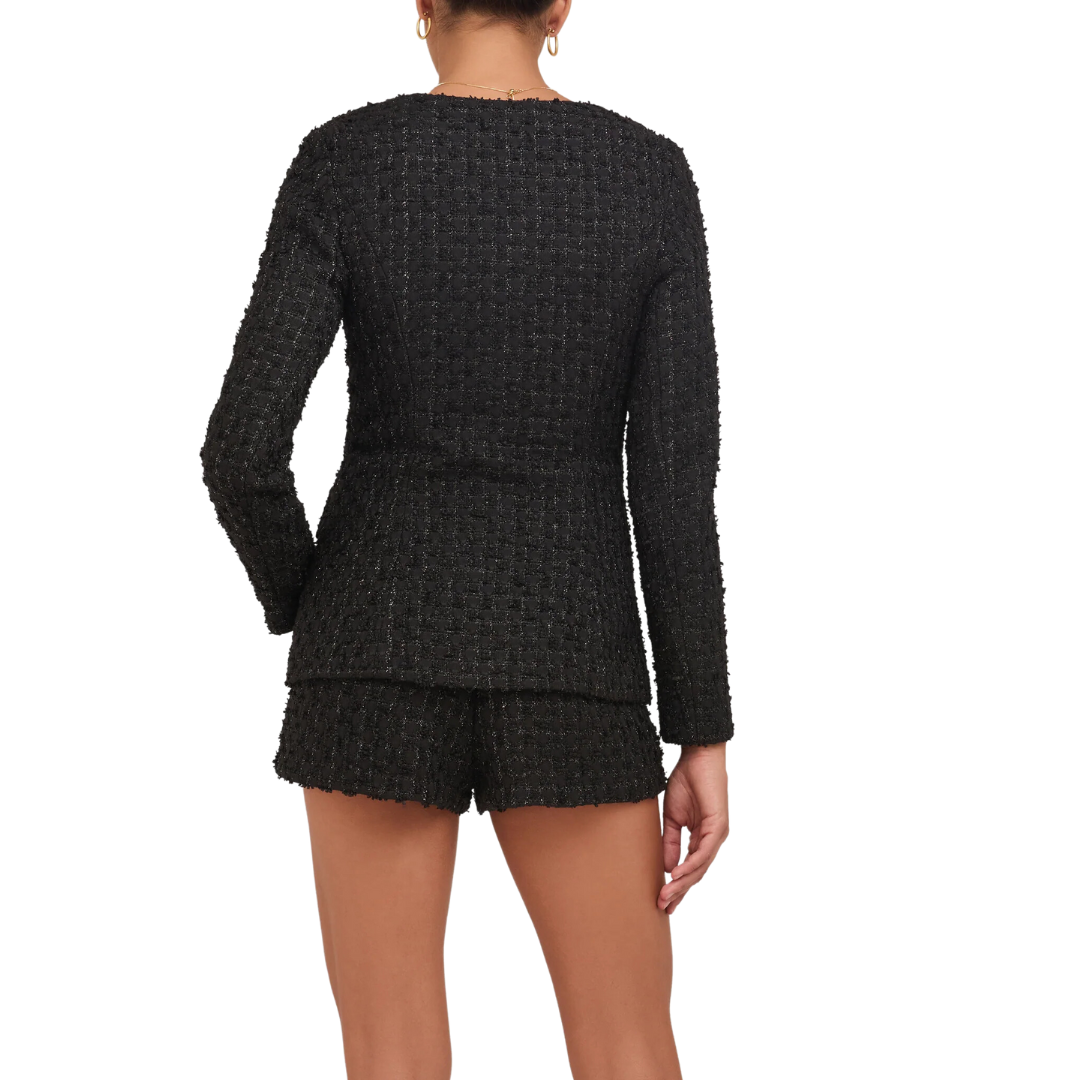 LONG SLEEVE KYA ROMPER BLACK TWEED
