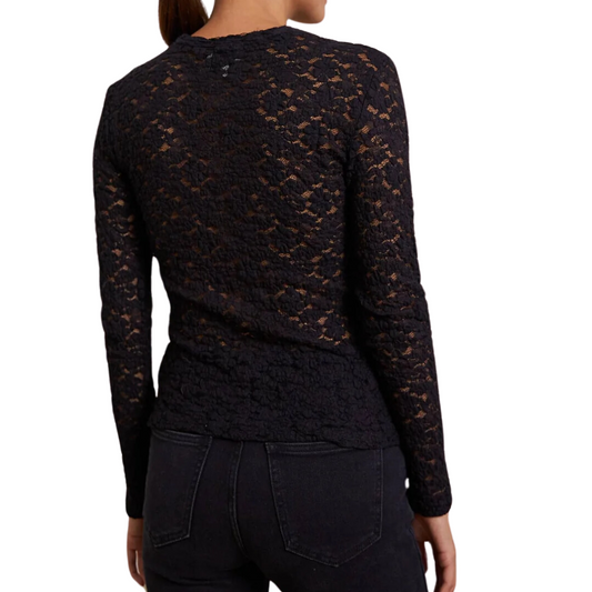 LONG SLEEVE LACE TOP BLACK