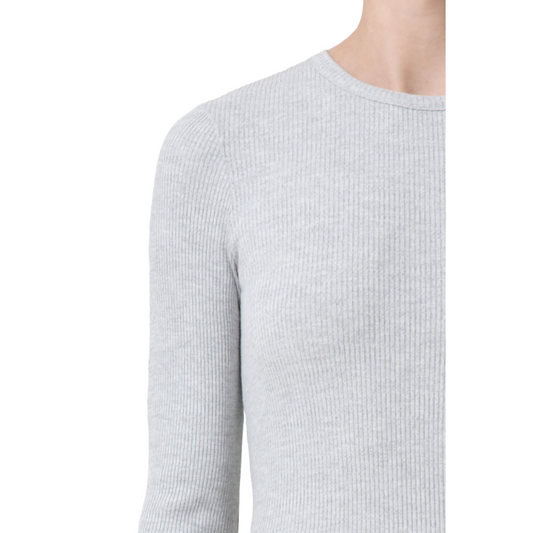 ALMA SHRUNKEN CREW NECK TOP GREY