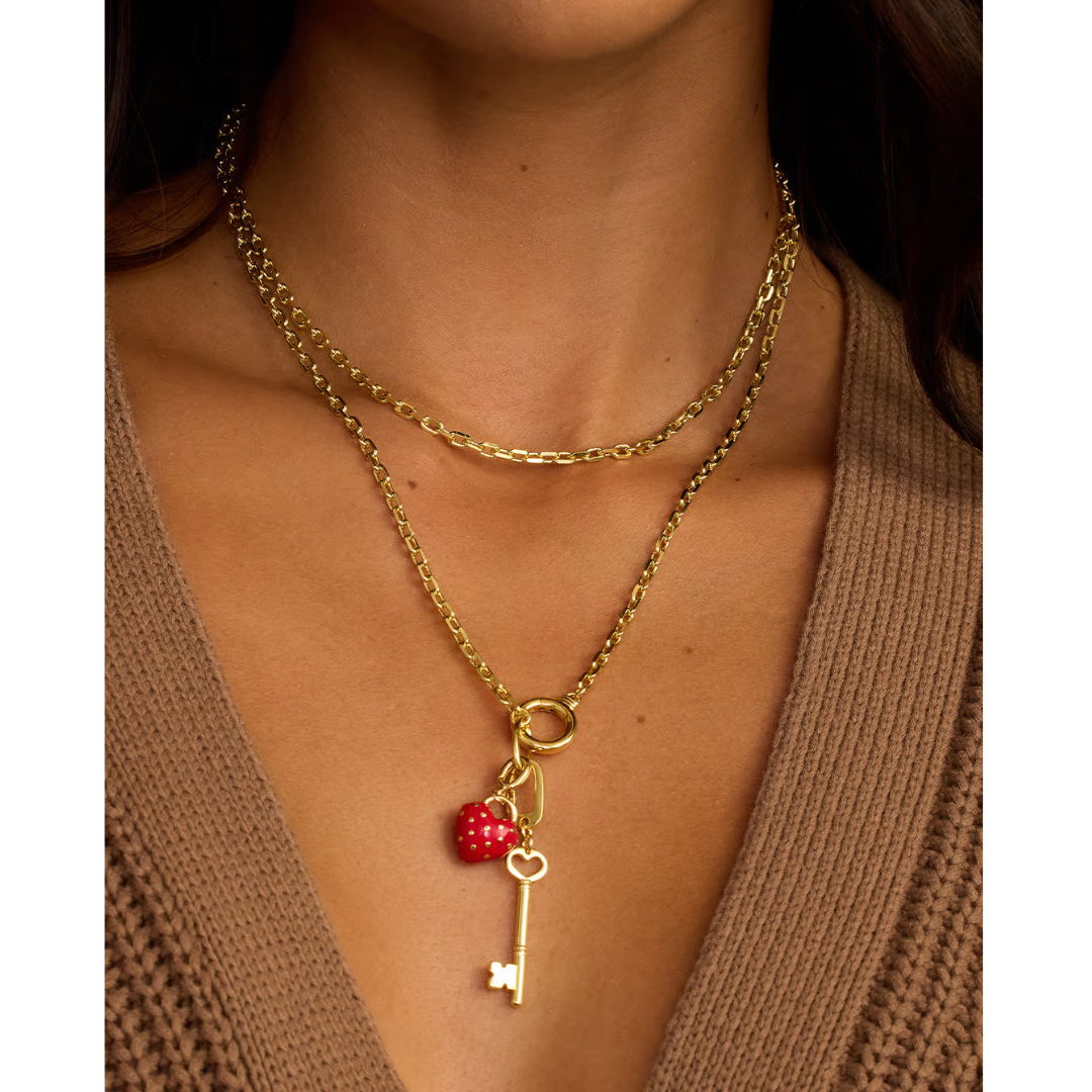HEART KEY STATEMENT CHARM
