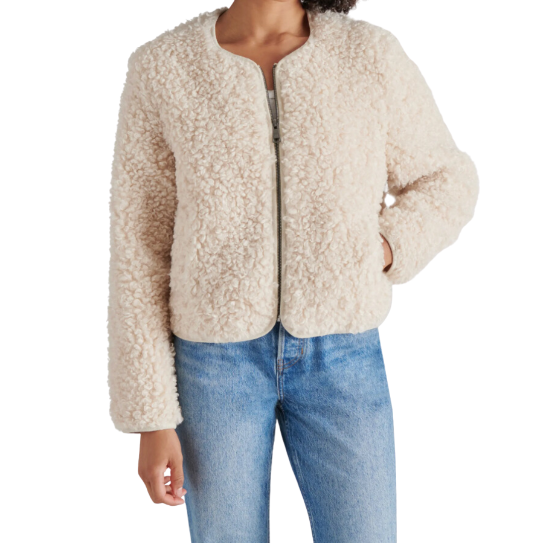 Ivory teddy jacket best sale