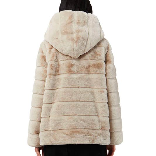 GOLDIE SHORT FAUX FUR JACKET LATTE