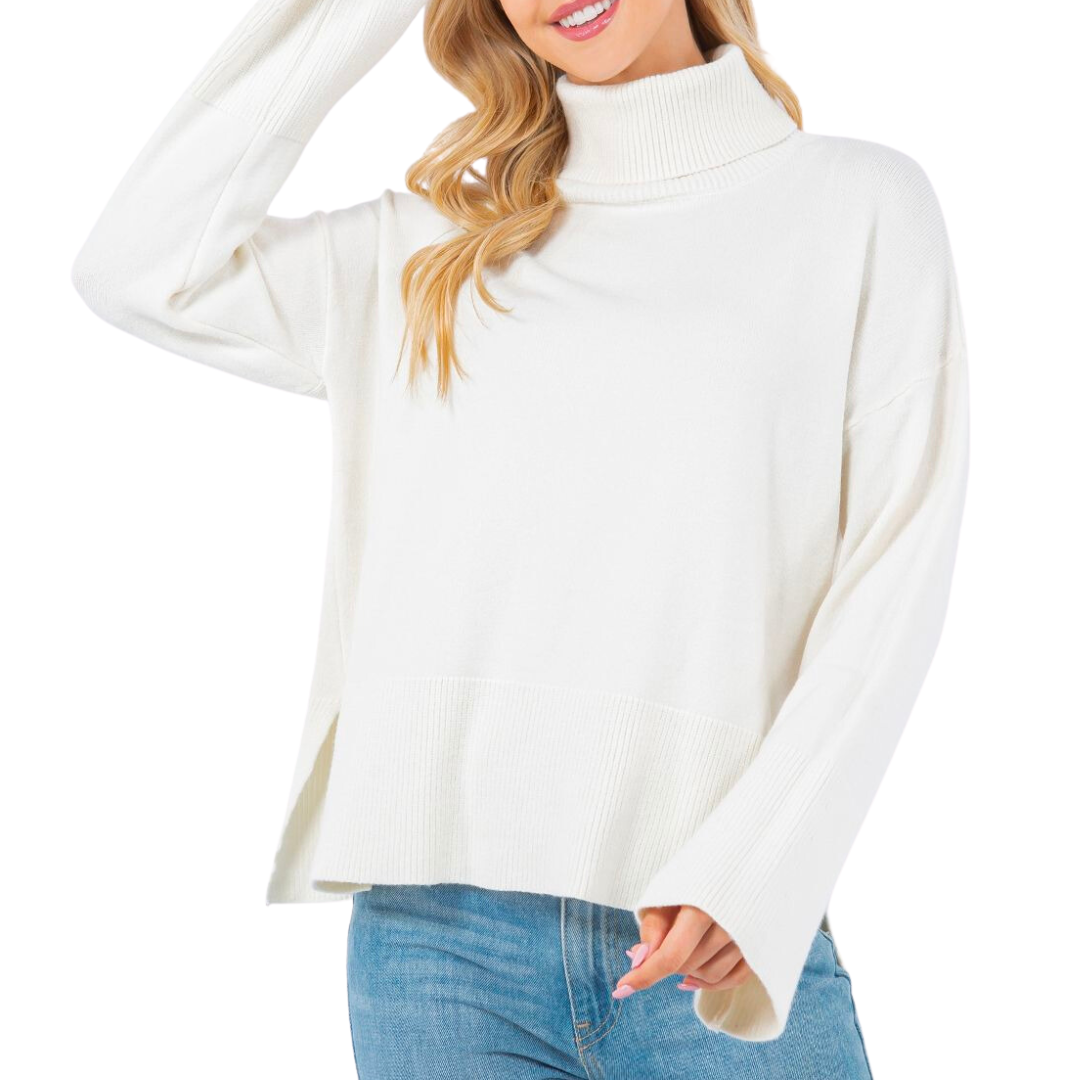 Turtleneck swing sweater best sale