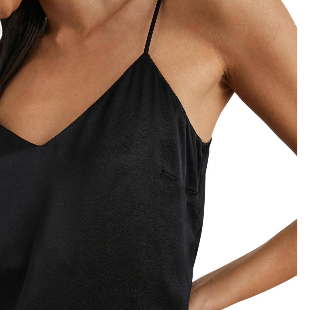 PAOLA SILK TANK BLACK