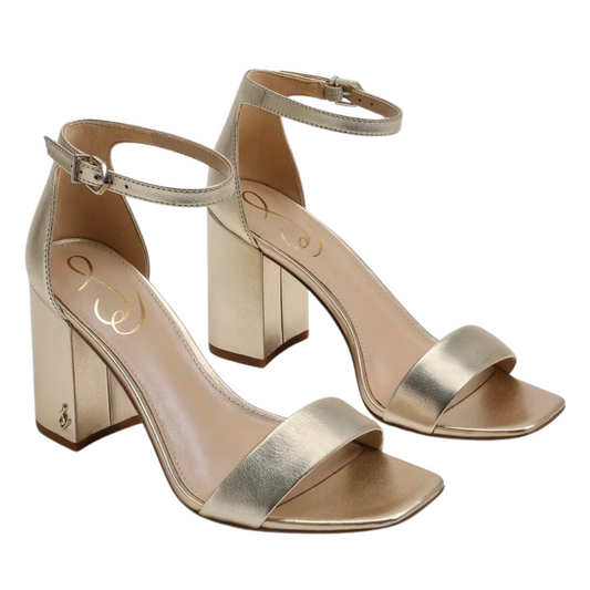 DANIELLA BLOCK HEEL METALLIC GOLD