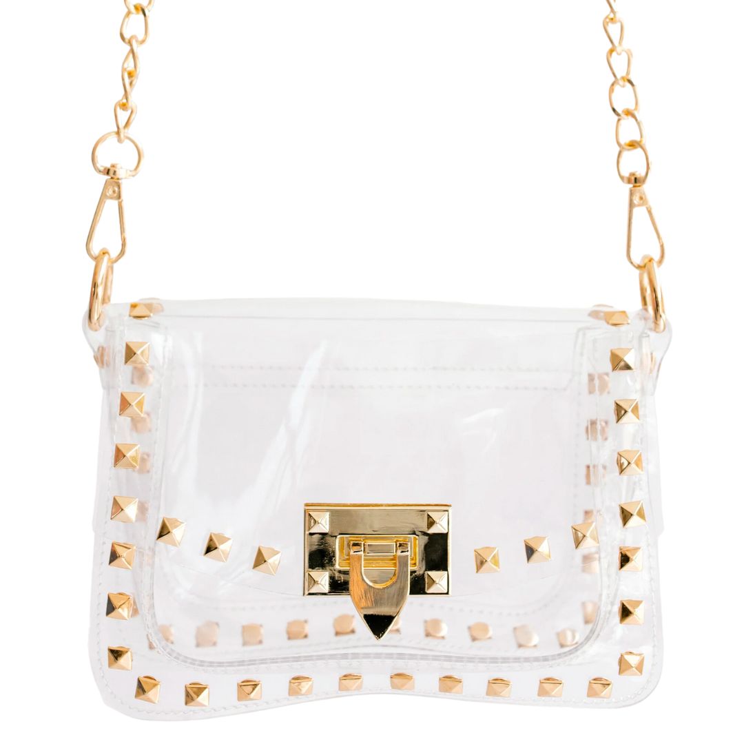 JACKIE CLEAR HANDBAG GOLD