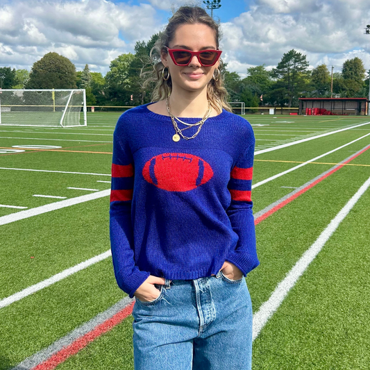 FOOTBALL CREW SWEATER BLUE