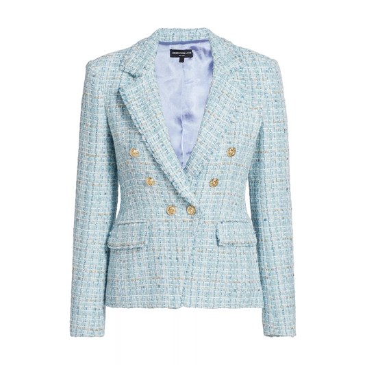 ELIZA TWEED BLAZER SKY BLUE