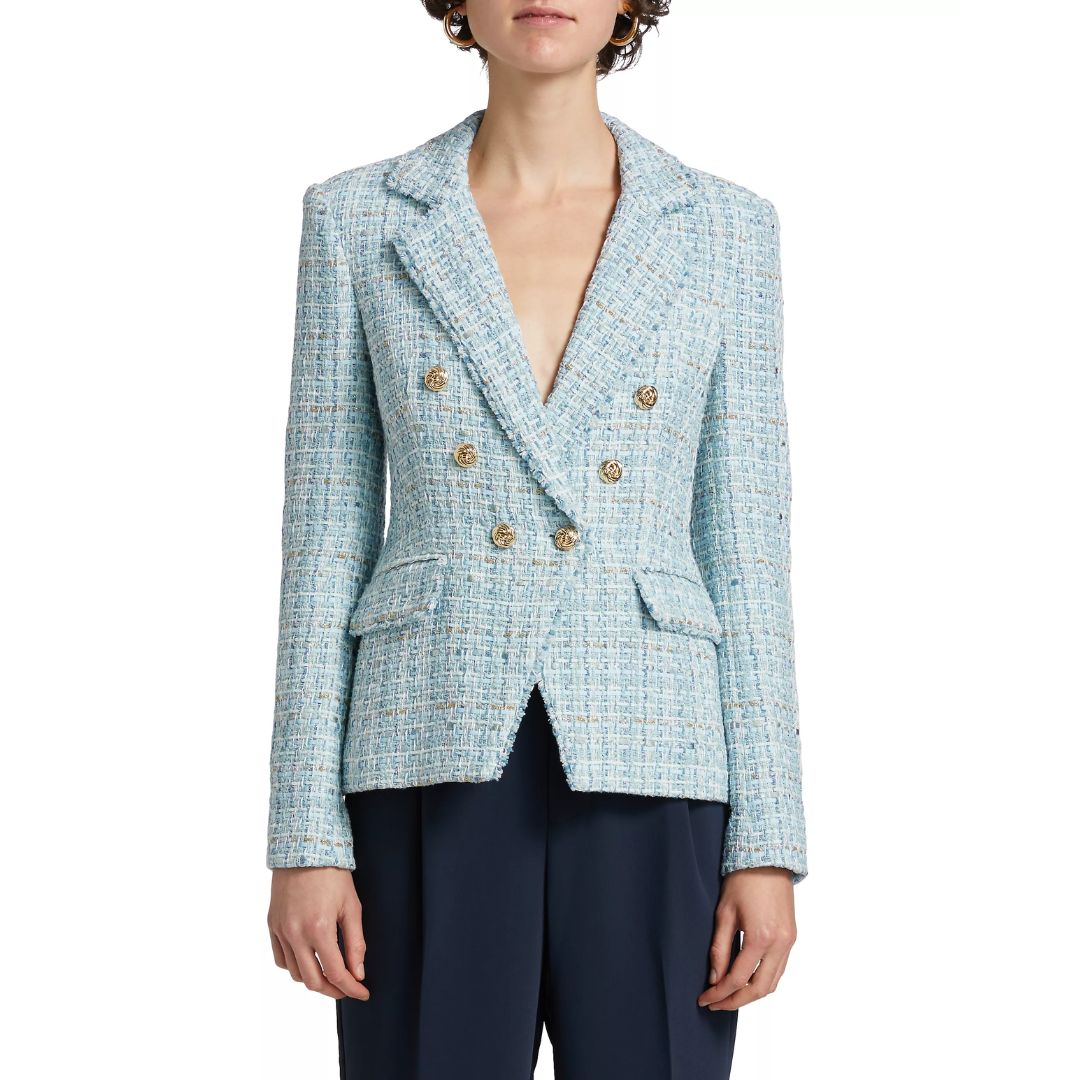 ELIZA TWEED BLAZER SKY BLUE