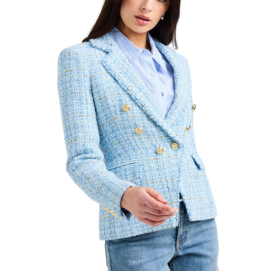 ELIZA TWEED BLAZER SKY BLUE