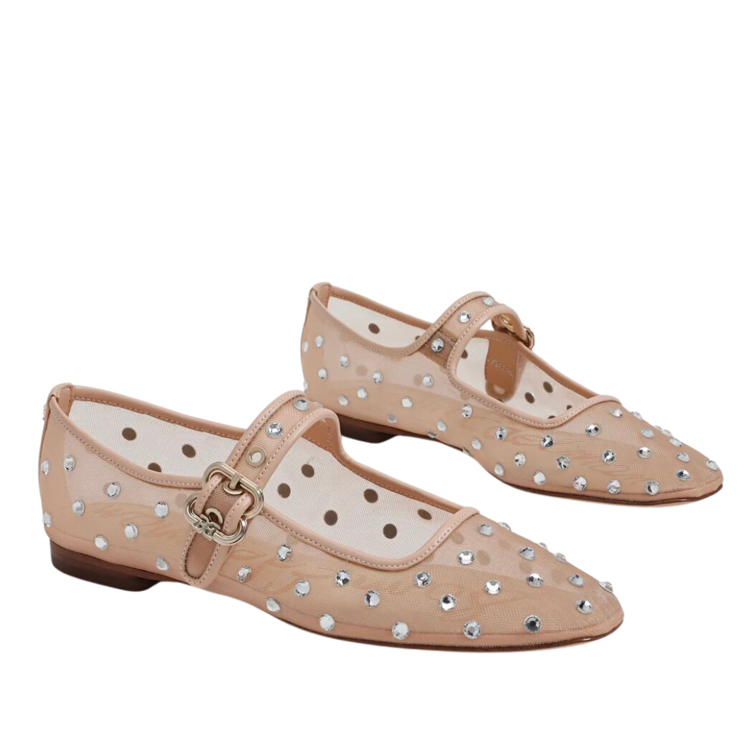 MICHAELA SHINE MESH MARY JANE FLAT
