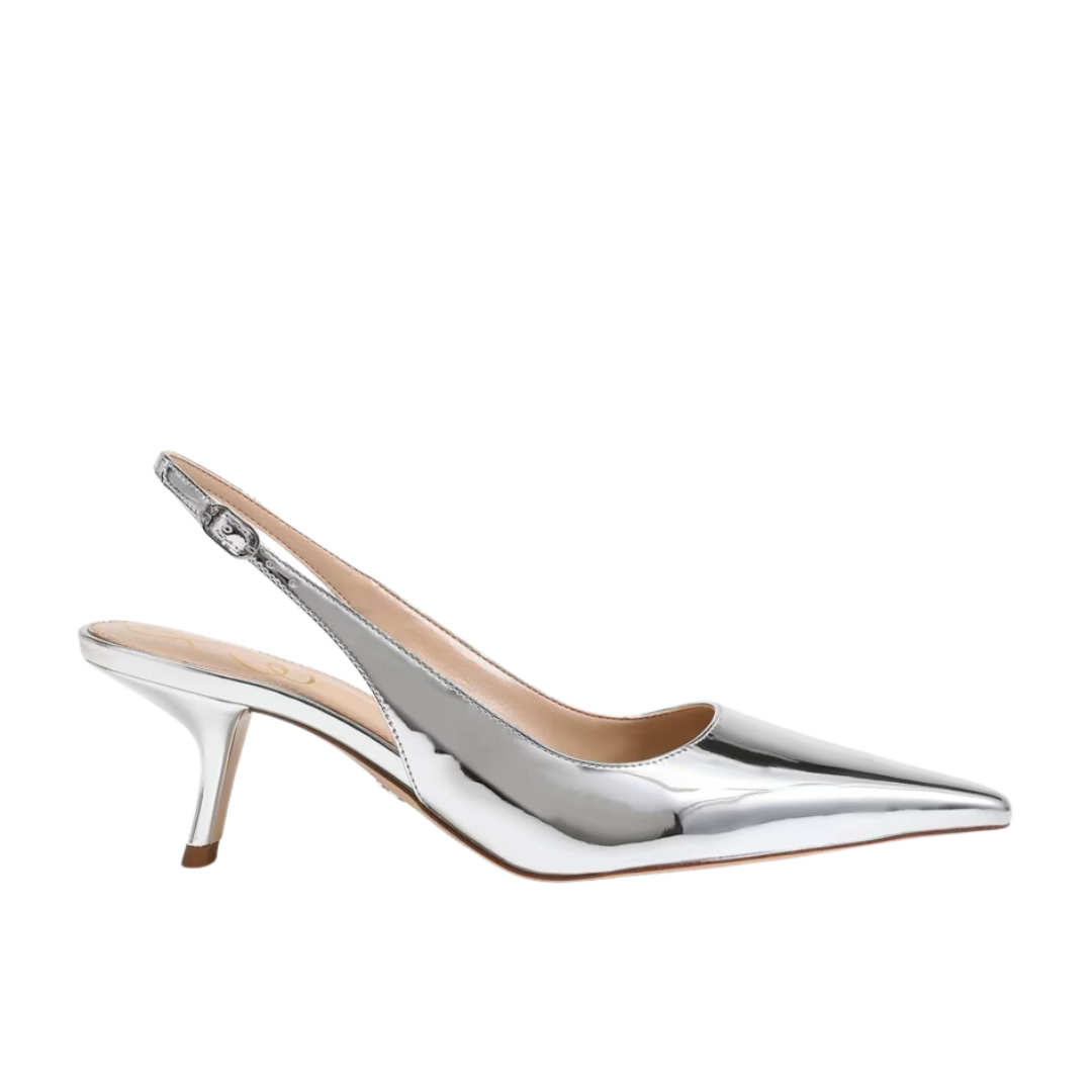 BIANKA SLING BACK HEEL SILVER