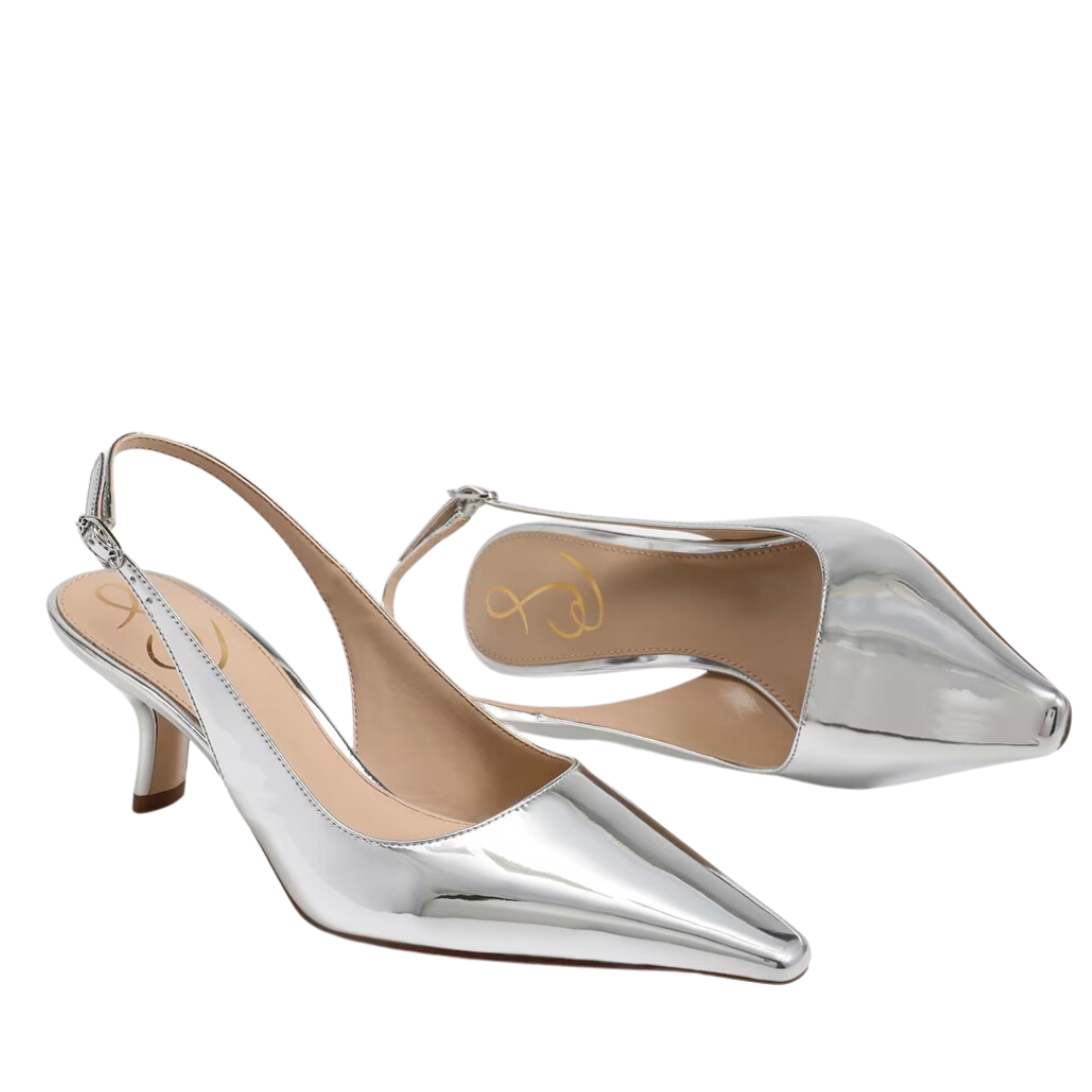 BIANKA SLING BACK HEEL SILVER