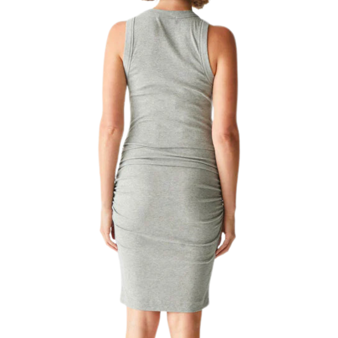 DEMI ABOVE KNEE DRESS HEATHER GREY
