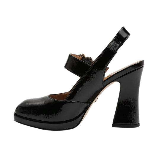 JILDIE MARY JANE HEEL BLACK PATENT