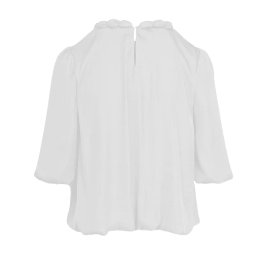 ROUND NECK BILLOWY BLOUSE WHITE
