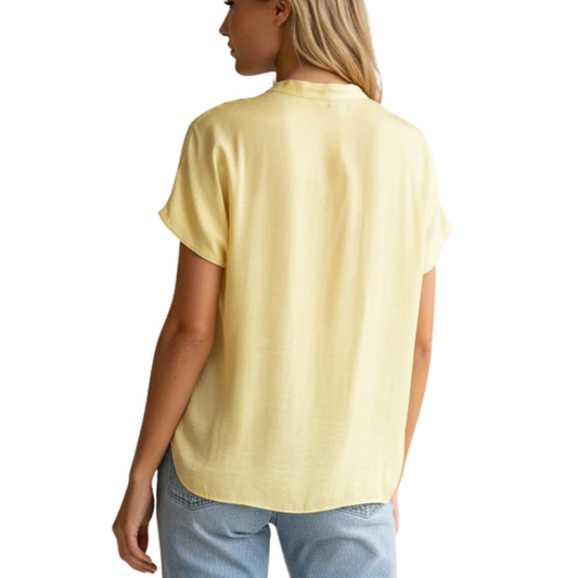 DROP SHOULDER BLOUSE PALE BANANA