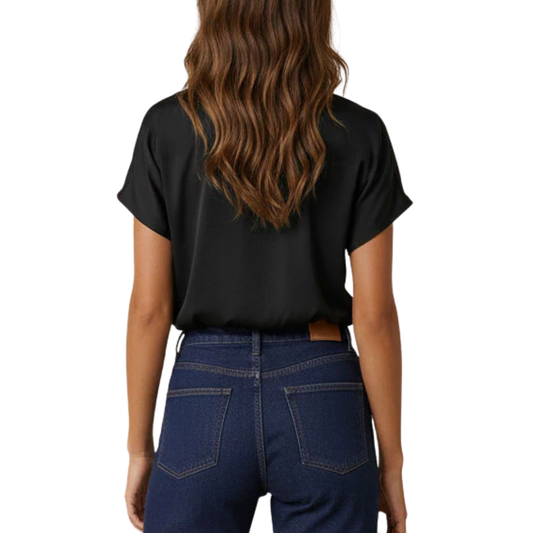 DROP SHOULDER BLOUSE BLACK