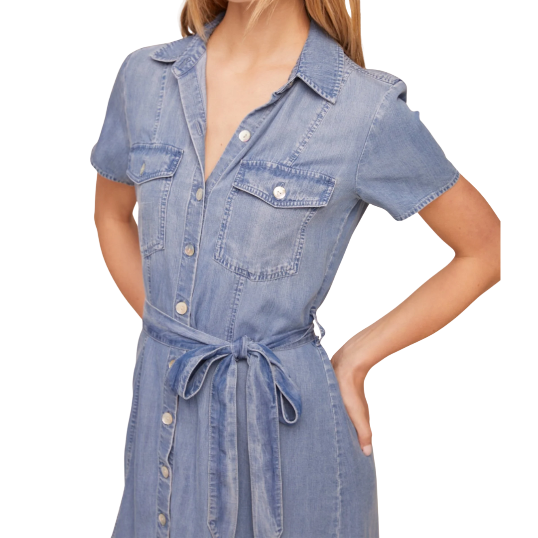 SEAMED SHIRT DRESS INDIGO HARBOR