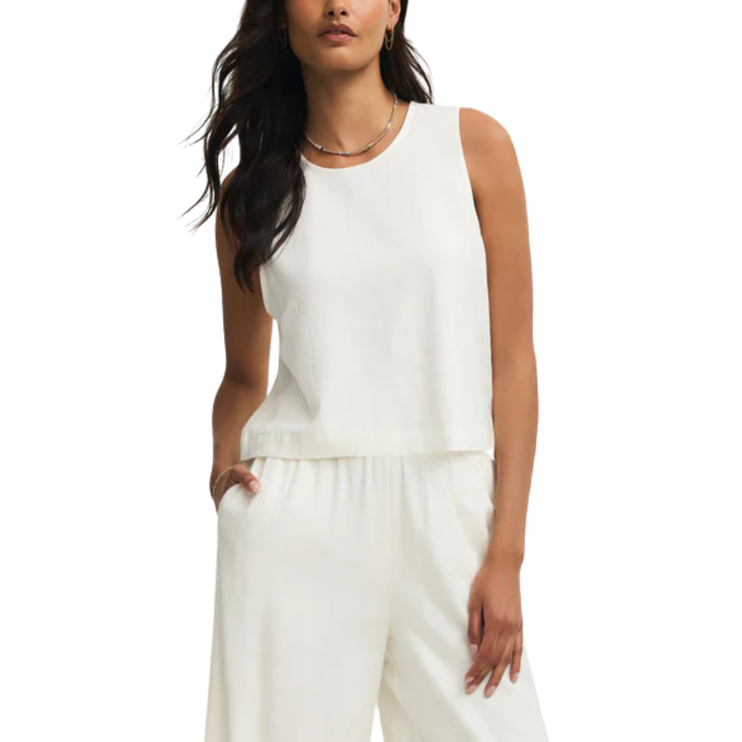 SLOANE LINEN TOP WHITE