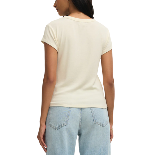 RANAE RIB SHORT SLEEVE TOP CLOUD