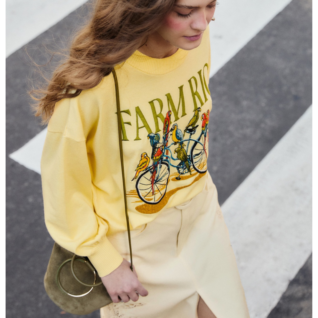 BIRDS BICYCLE SWEATER YELLOW