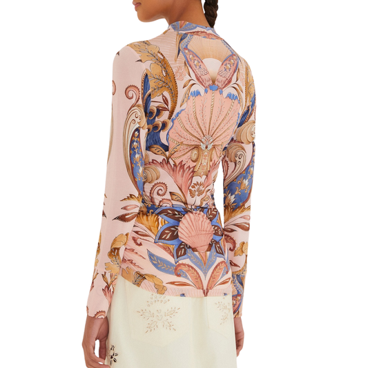 SEA GARDEN SCARF BLOUSE