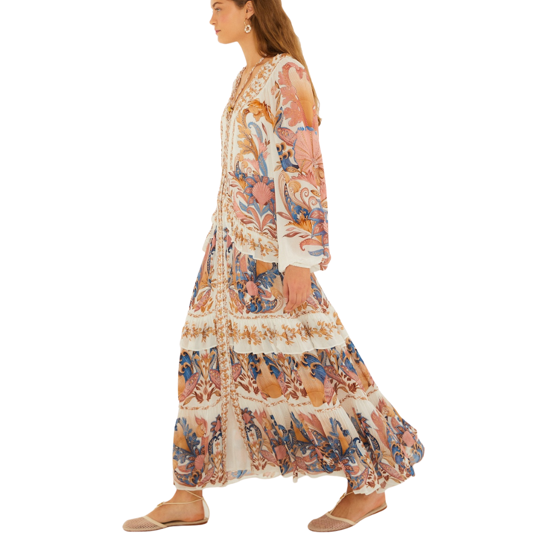 SEA GARDEN BRAID LONG MAXI DRESS