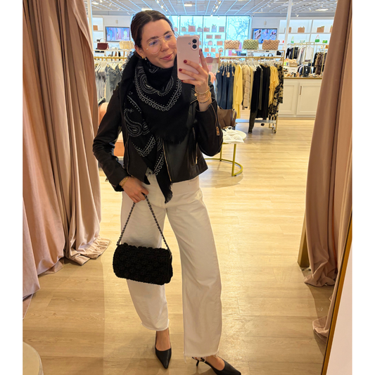 CHLOÉ BANDANA SCARF BLACK