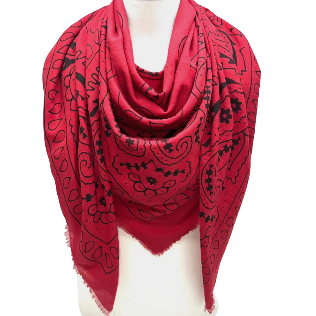 PRE -ORDER FLORA BANDANA SCARF RED
