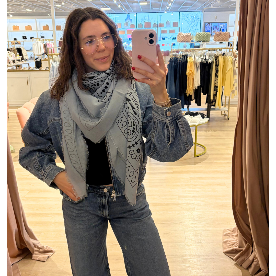 FLORA BANDANA SCARF LIGHT BLUE