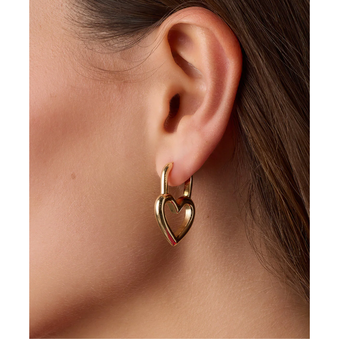 OPEN HEART PADLOCK HOOPS