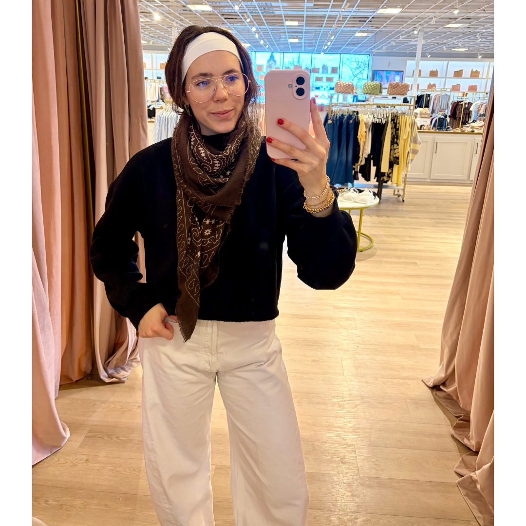 FLORA BANDANA SCARF BROWN