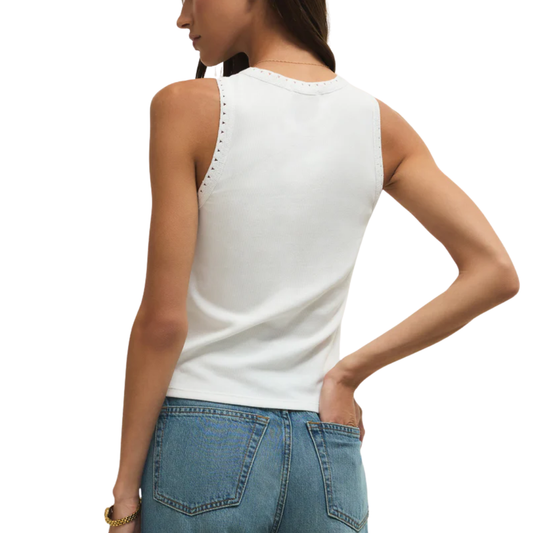 CLARKE RIB TANK TOP WHITE