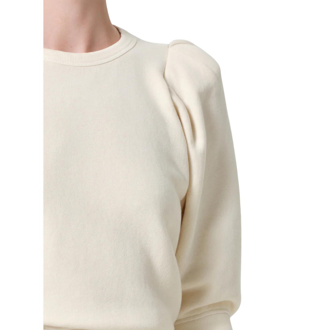 PLEATED SHORT SLEEVE TOP CREAM