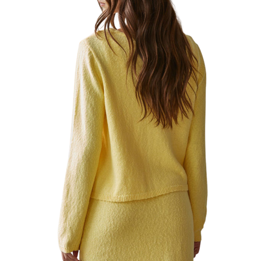 IZZY V NECK CARDIGAN YELLOW