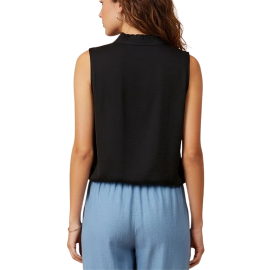 BLAIRE KNOTTED COLLARED TANK BLACK