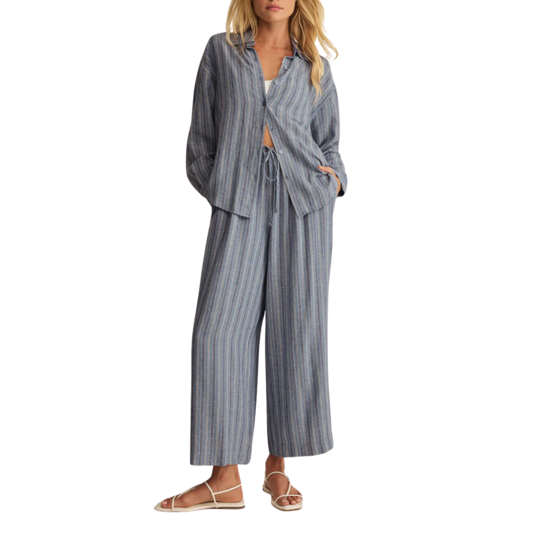 THE PERFECT STRIPED BUTTON UP INDIGO