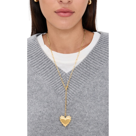 LONG LINK LARIAT - HEART OF GOLD