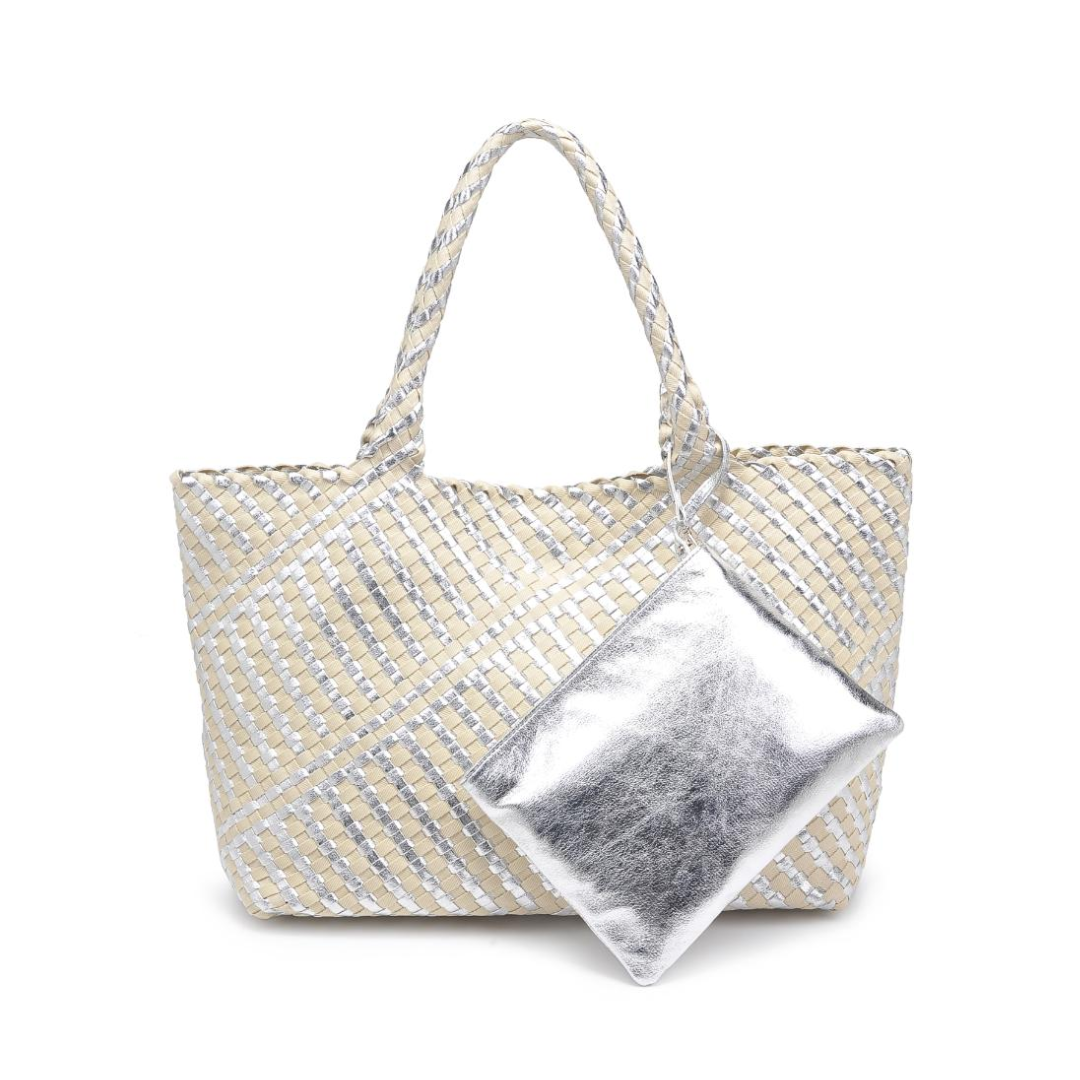 SOLANA WOVEN TOTE SILVER