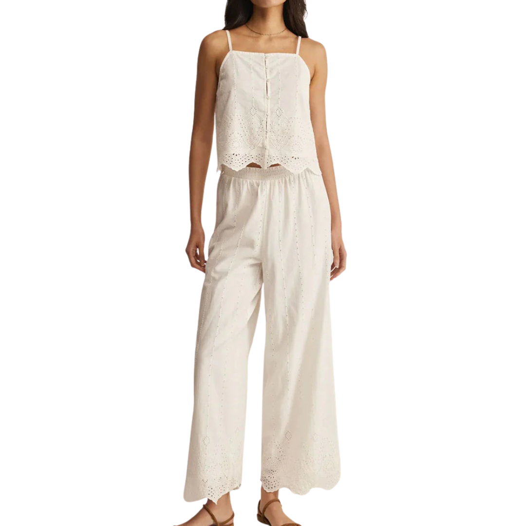 SEA ESTA EMBROIDERED PANT WHITE