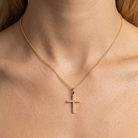 BELIEVE CROSS PENDANT NECKLACE