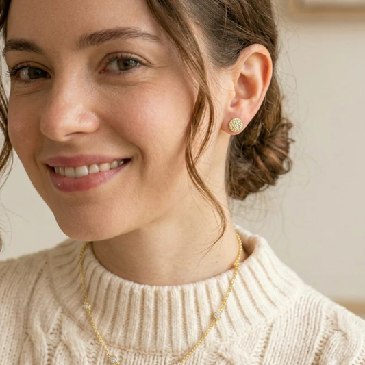 ROUND STUD EARRINGS