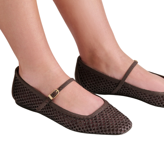 REYES RAFFIA BALLET FLAT CHOCOLATE