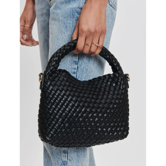 JESSAMINE WOVEN CROSSBODY BLACK