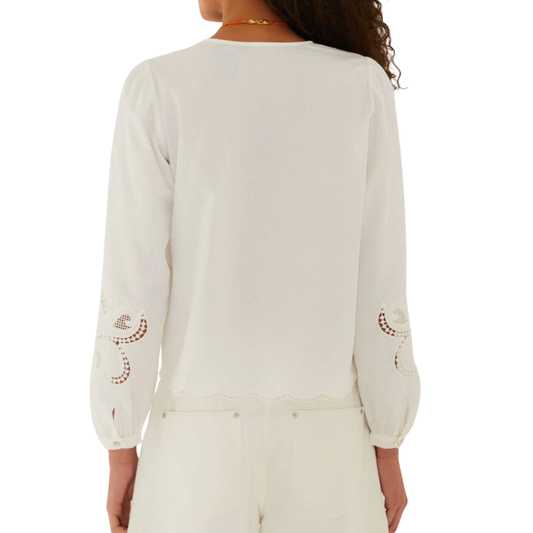 RICHELIEU LONG SLEEVE BLOUSE OFF WHITE