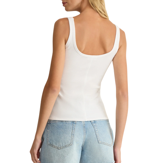 RANAE PREMIUM RIB TANK TOP WHITE