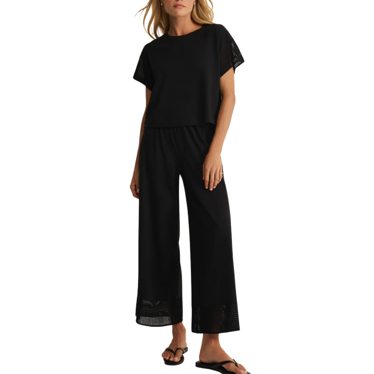 BANYAN CROCHET TOP BLACK