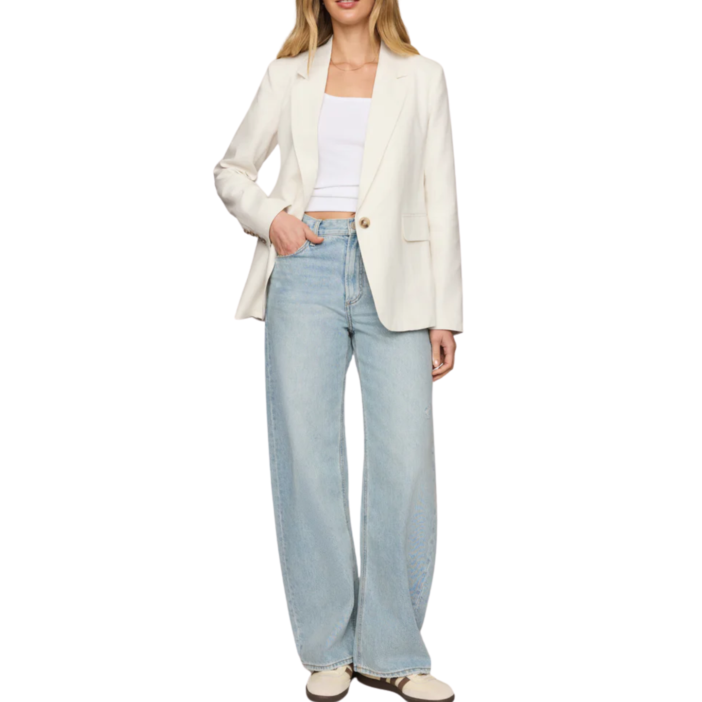 EVAN LINEN BLAZER CLOUD